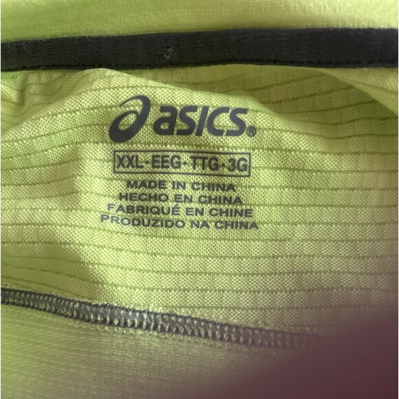 Asics Men's Short Sleeve Yellow/Lime Black  Large T-Shirt Active Sports Top 2XL - Picture 3 of 11